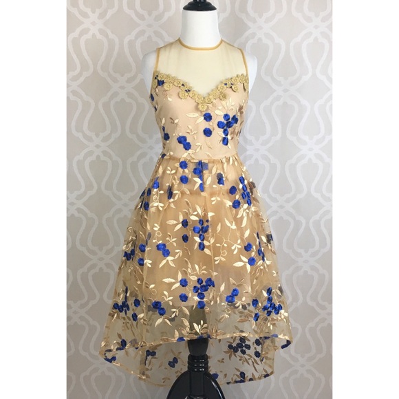littlegypsie Dresses & Skirts - Enchanted Indigo & Golden Party Dress